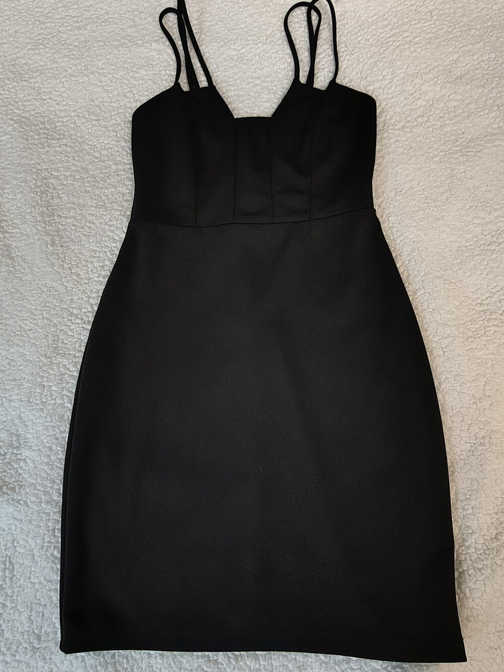 Lulu's Black Double-Strap Bodycon Mini Dress